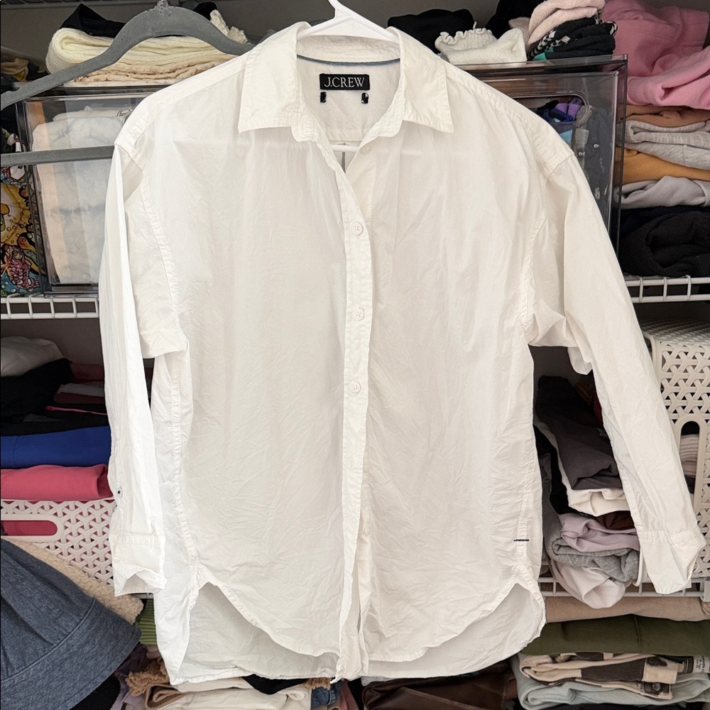 J. Crew Women’s Relaxed Fix White Button Down Shirt